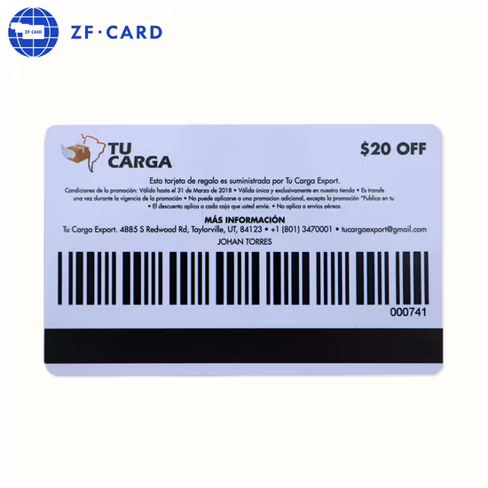 Глянцевая/матовая 3-дорожечная контактная чип-карта Hico с магнитной полосой Atmel 24c02